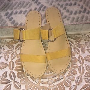 TopShop Yellow Suede Sandals
